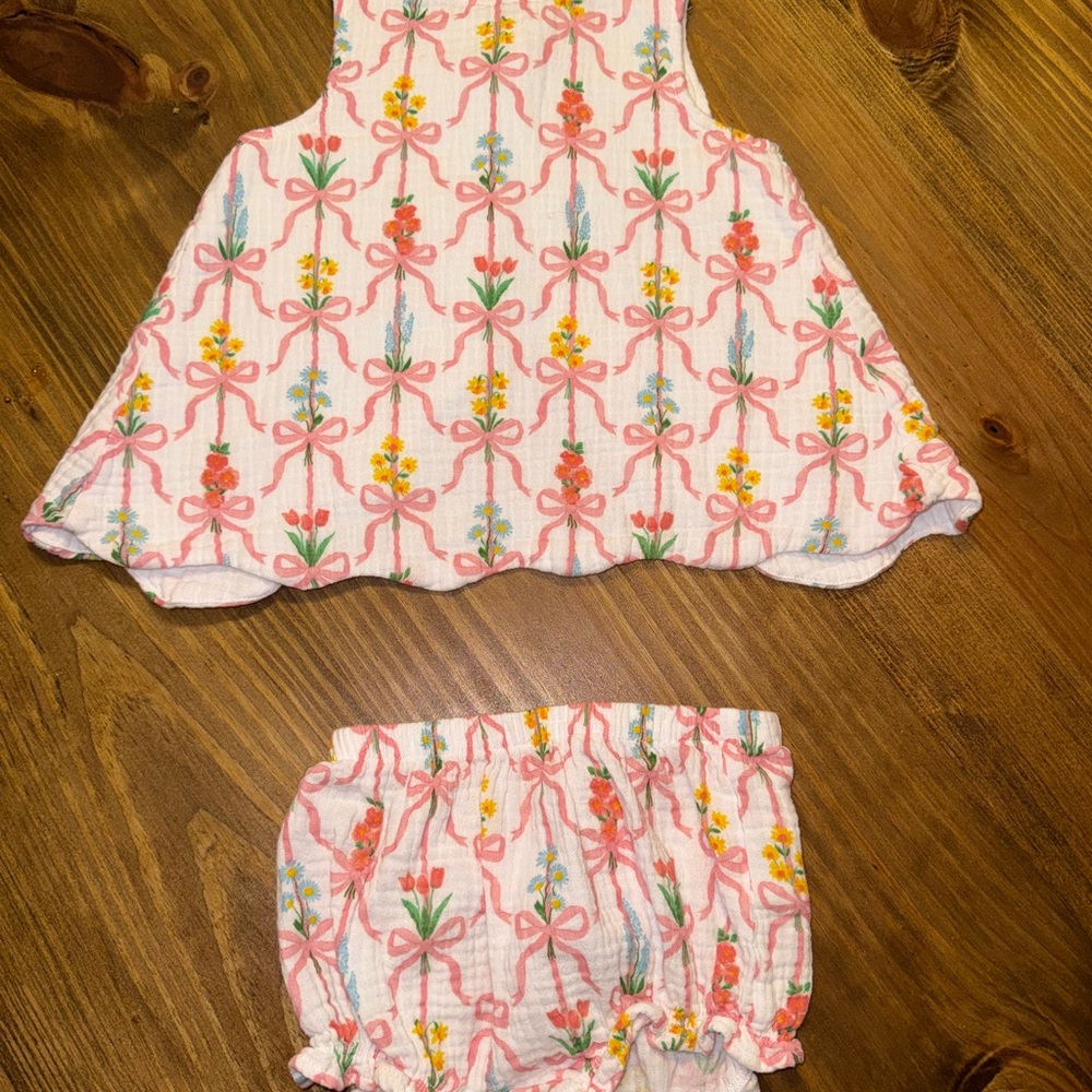 Charming Pink Floral Diaper Cover Set